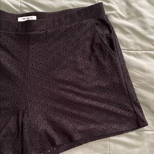 White House Black Market Black Eyelet Shorts